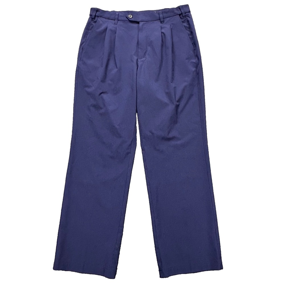 The Golf Warehouse Pants Mens‎ 36 Navy Pleated Stretch Golf Performance Pants
